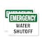 Signmission Water Shutoff, 10 in W x Rectangle, Plastic OS-2PACK-EM-P-710-L-10363 - alternate 1